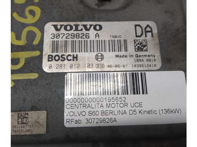Блок управления двигателем Блок управления 30729826A   Volvo S60