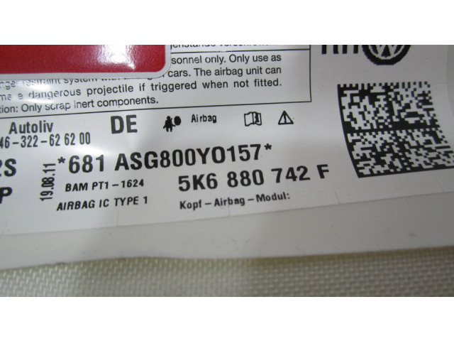 Боковая подушка безопасности 5K6880742F, BAMPT1162   Volkswagen Golf VI