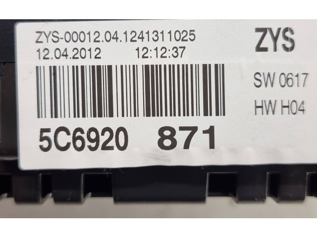Панель приборов 5C6920871, ZYS0001204 Volkswagen Jetta VI