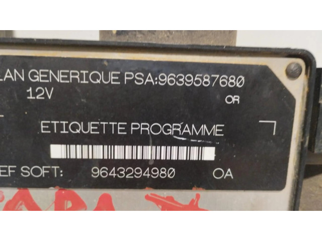 Řídící jednotka 9639587680, CENTRALITAMOTORUCE Peugeot 206+