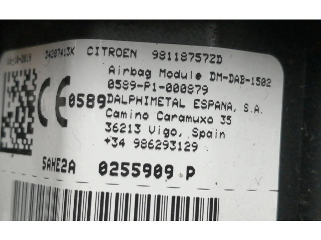 Подушка безопасности водителя 98118757ZD, 986293129 Citroen C3 Aircross