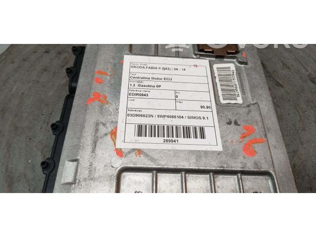 Блок управления двигателя 03D906023N, 5WP4085104   Skoda Fabia Mk2 (5J)