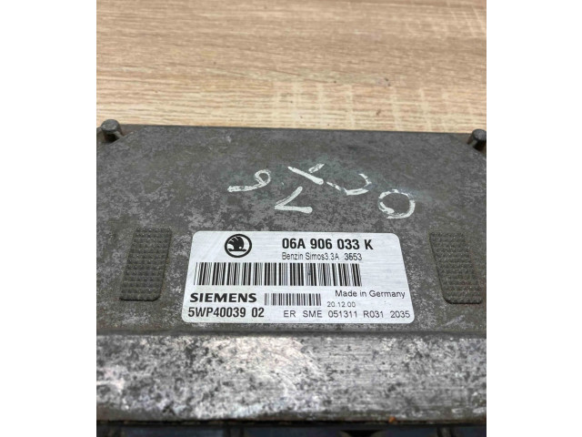 Блок управления двигателем Блок управления 06A906033K, 5WP4003902 Skoda Octavia Mk1 (1U)