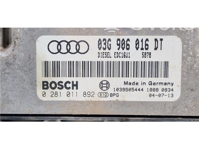 Блок управления двигателем Блок управления 3G906016DT, 281011892 Audi A3 S3 A3 Sportback 8P