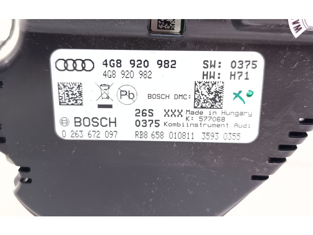 Панель приборов 4G8920982, 0263672097   Audi A6 S6 C7 4G       