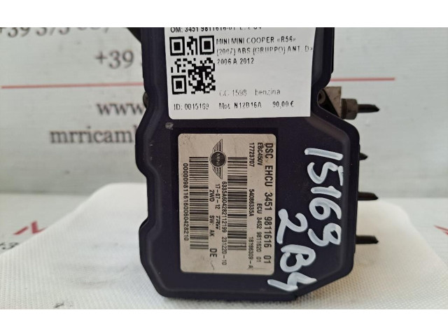 Блок АБС 34519811616-01, 34519811616-01 Mini One - Cooper Coupe R56 2005 - 2014 года