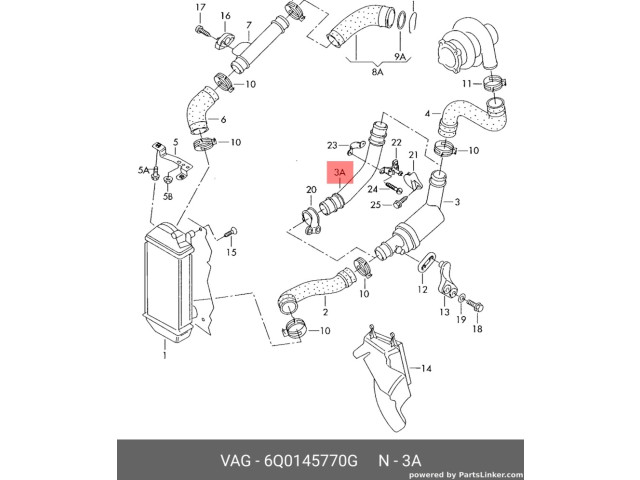 Интеркулер 6Q0145770G Skoda Fabia Mk1 (6Y)
