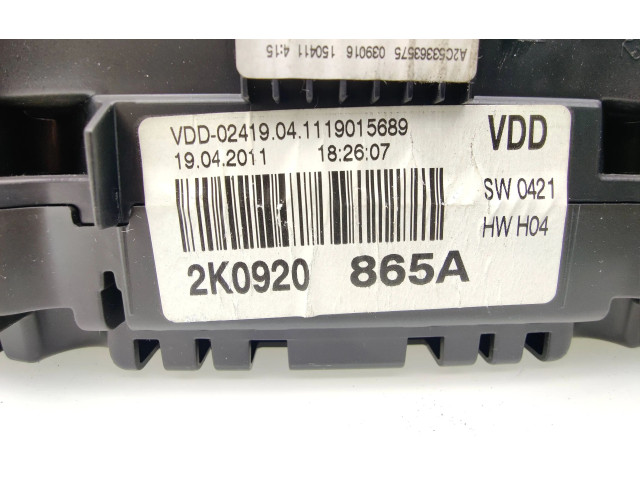 Přístrojová deska Volkswagen Caddy 2011 2K0920865A, VDD0241904