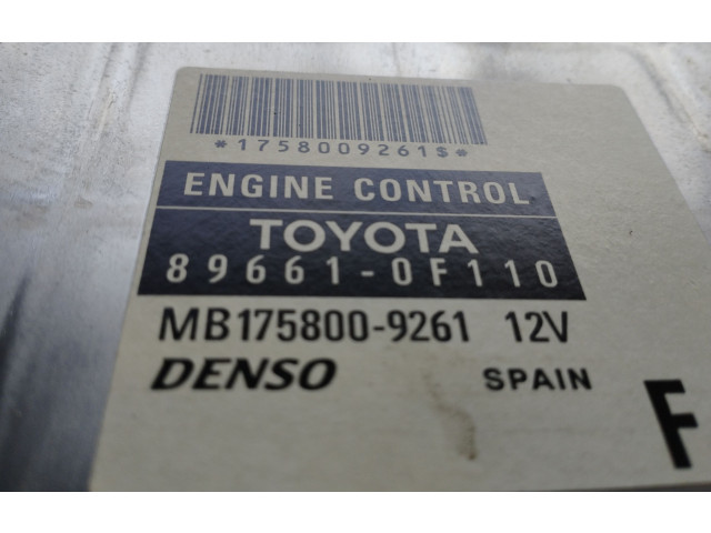 Блок управления двигателя 896610F091, 1758009431   Toyota Corolla Verso AR10