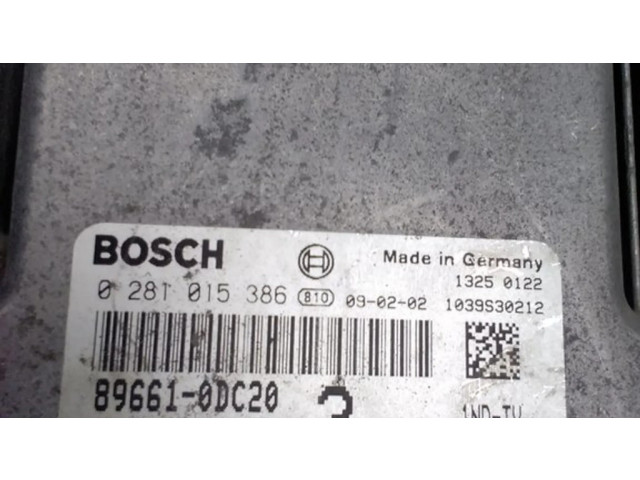 Блок управления двигателя 896610DC20, 0281015386   Toyota Yaris