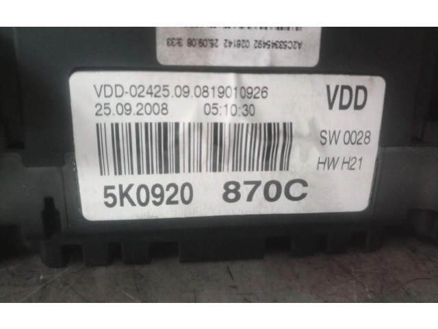 Панель приборов 5K0920870C Volkswagen Golf VI