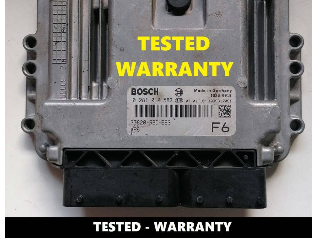 Блок управления двигателя 0281012583, 37820RBDE93   Honda Accord