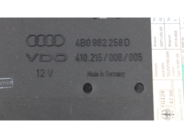 Блок комфорта 4B0962258D, 410215006005 Audi A6 S6 C5 4B