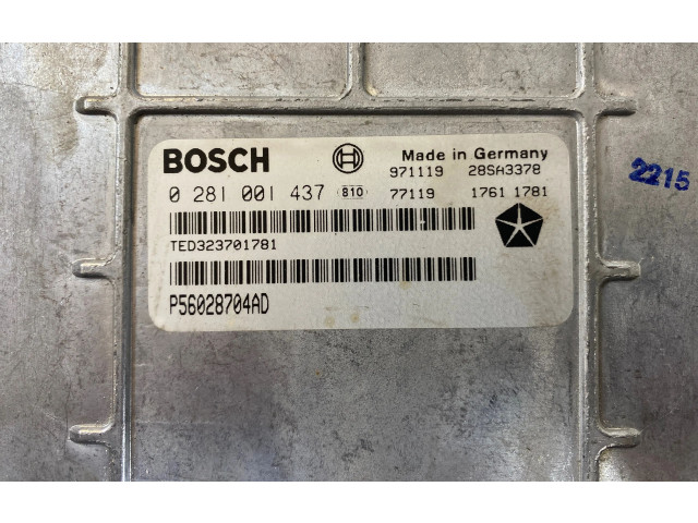 Блок управления двигателя 0281001437, P56028704AD Jeep Grand Cherokee
