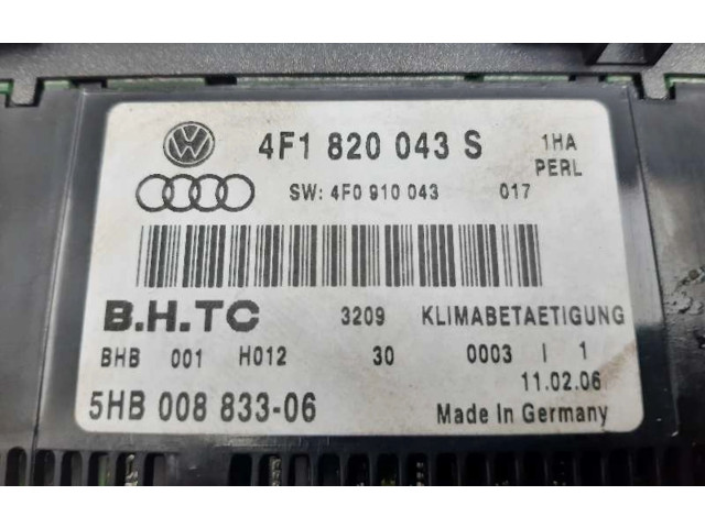 Модуль блока управления кондиционером 4F1820043S, 5HB00883306   Audi A6 S6 C6 4F