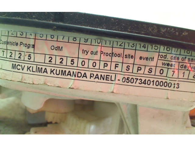 Блок управления климат-контролем 05073401000013, 05073401000013   Citroen Nemo