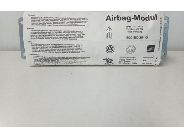 Подушка безопасности пассажира 6Q0880204G, 6Q0880204G Skoda Fabia Mk1 (6Y)