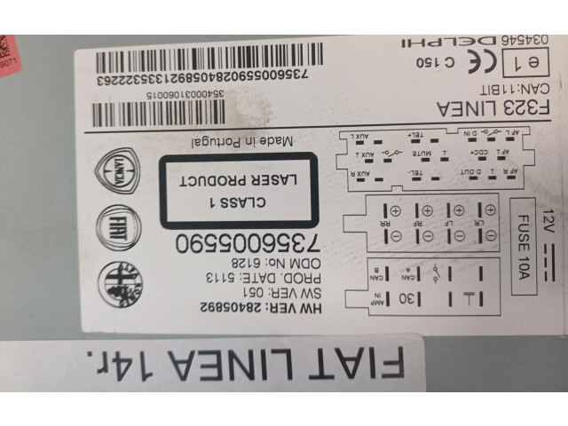 Pojistková skříňka Радио/ проигрыватель  / навигация 7356005590   Fiat Linea 2014