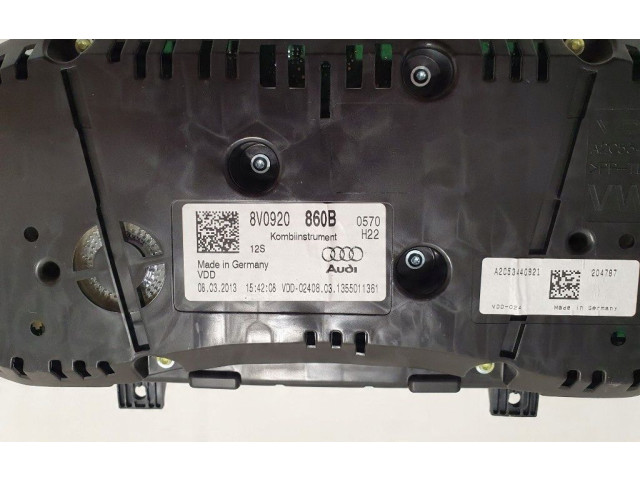Панель приборов 8V0920860B, 8V0920860B   Audi A3 S3 8V       