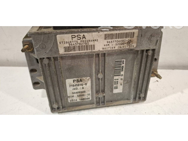 Блок управления двигателя 9643782780, 9637706080 Peugeot 306