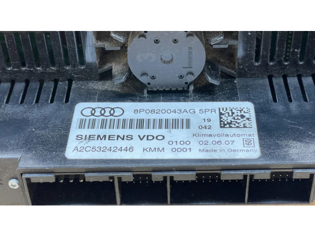 Блок управления климат-контролем A2C53242446, 8P0820043AG Audi A3 S3 A3 Sportback 8P