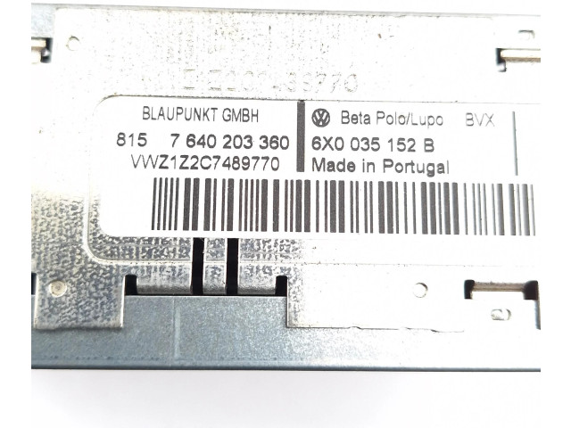 Pojistková skříňka Радио/ проигрыватель  / навигация 6X0035152B, 6X0035152B   Volkswagen Polo III 6N 6N2 6NF 1999