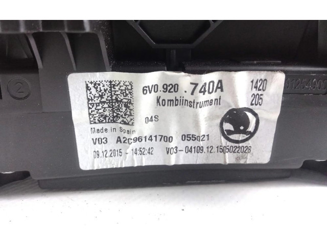 Панель приборов 6V0920740A, null Skoda Fabia Mk3 (NJ)