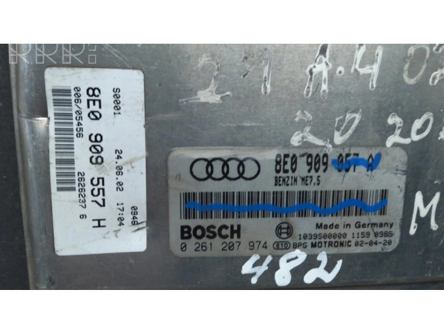 Блок управления двигателем Блок управления 8E0909557H, 8E0909057A Audi A4 S4 B6 8E 8H