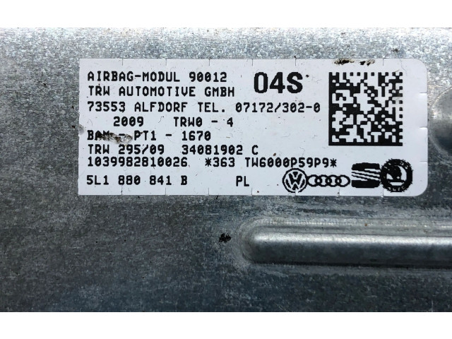 Подушка безопасности для колен 5L1880841B, 5L1880841B Skoda Yeti (5L)