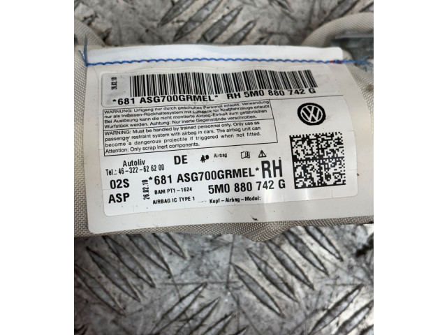 Боковая подушка безопасности 5M0880742G   Volkswagen Golf Plus