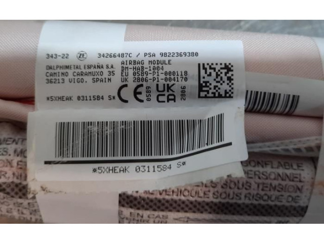 Боковая подушка безопасности 9822369380   Citroen C5 Aircross