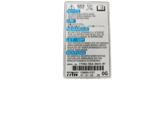 Блок подушек безопасности 77960SEAG82 Honda Accord