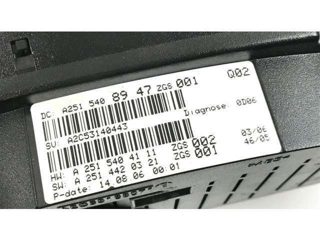 Přístrojová deska Mercedes-Benz R W251 2007 A2515408947, A2515404111