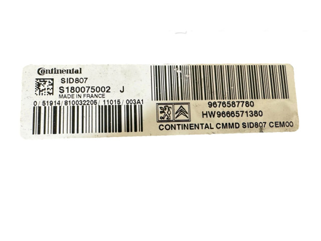 Řídící jednotka 9676587780, S180075002J Peugeot 3008 I 2010