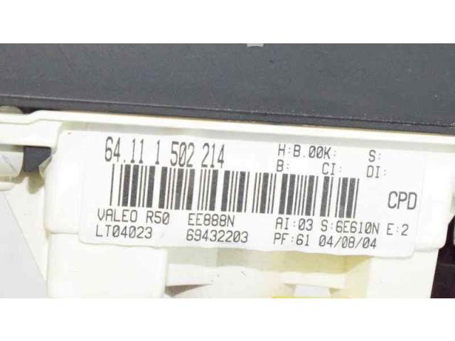 Блок управления климат-контролем 64111502214, 64111502214   Mini One  Cooper R50  53