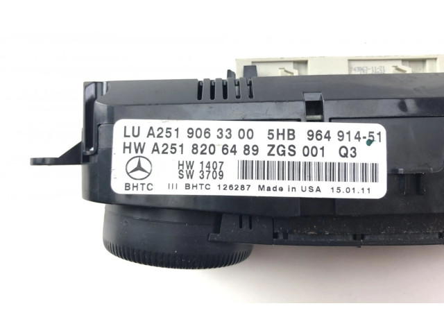 Блок управления климат-контролем 5HB96491451, A2519063300 Mercedes-Benz R W251