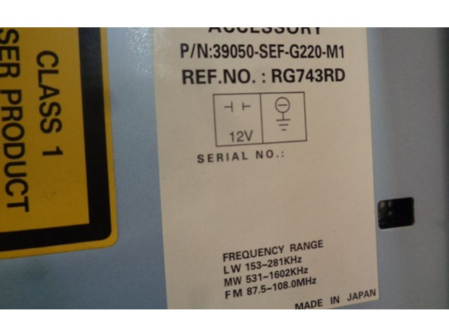 Модуль блока управления кондиционером 39050SEFG220, 39177SEFG12ZA Honda Accord