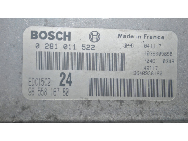 Блок управления двигателя 9655816780, 0281011522 Citroen C8