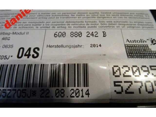 Подушка безопасности водителя Skoda Fabia Mk1 (6Y)