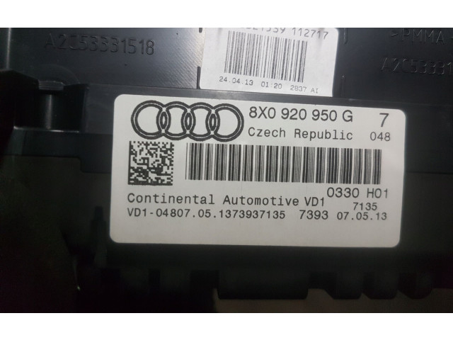 Панель приборов 8X0920950G   Audi A1       