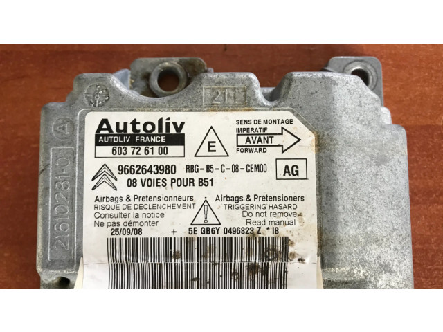 Блок подушек безопасности 9662643980, 603726100   Citroen C4 I