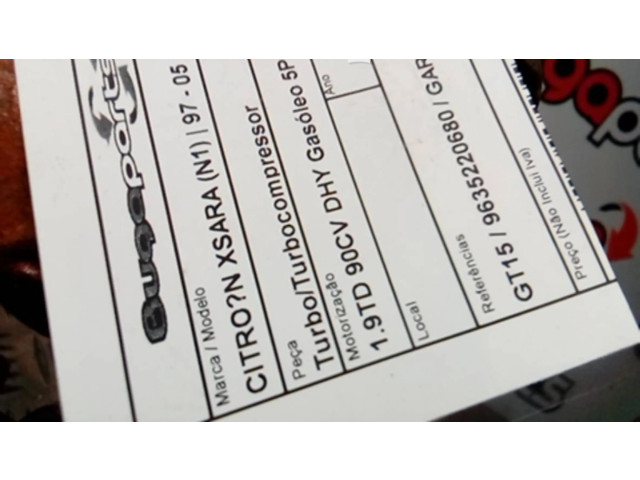 Turbodmychadlo Турбина GT15 Citroen Xsara