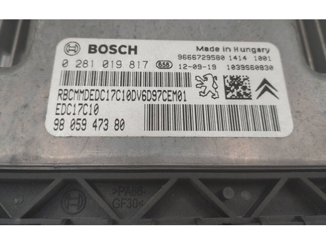 Řídící jednotka 0281019817, 9666729580   Citroen Berlingo 2013