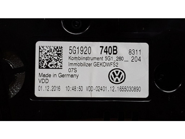 Панель приборов 5G1920740B Volkswagen Golf VII