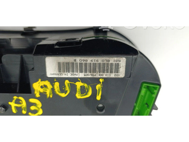 Спидометр (приборный щиток) 8L0919860B   Audi A3 S3 8L
