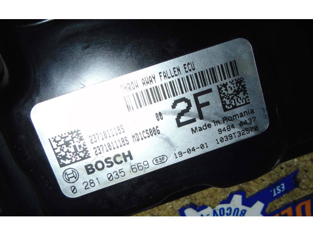 Блок управления двигателя 237101118S, 0281035669 Dacia Logan II