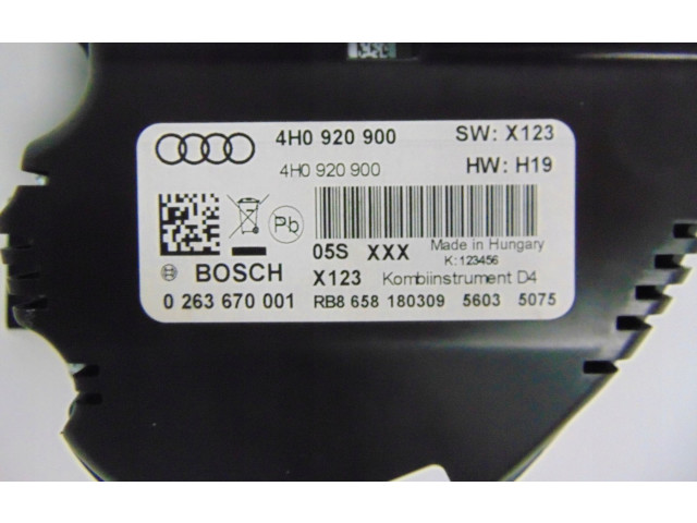 Панель приборов 4H0920900 Audi A8 S8 D4 4H