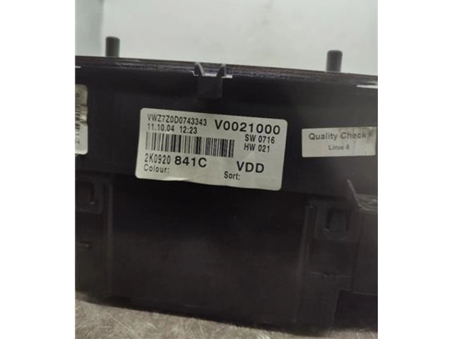 Přístrojová deska  Volkswagen Caddy 2005 2K0920841C, 2K0920841C  