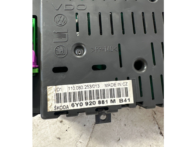 Панель приборов 6Y0920881M, 110080253 Skoda Fabia Mk1 (6Y)