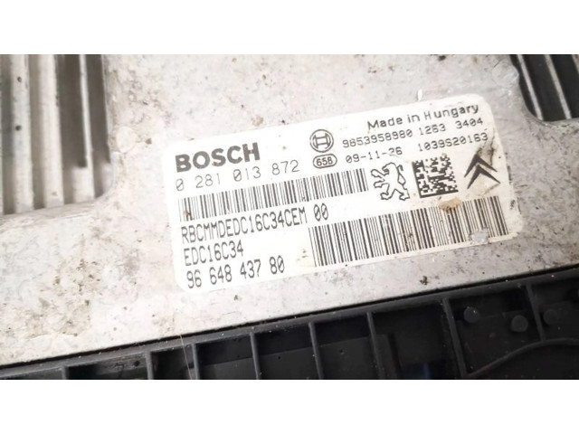 Řídící jednotka 9664843780, 0281013872   Citroen C3 Picasso 2010